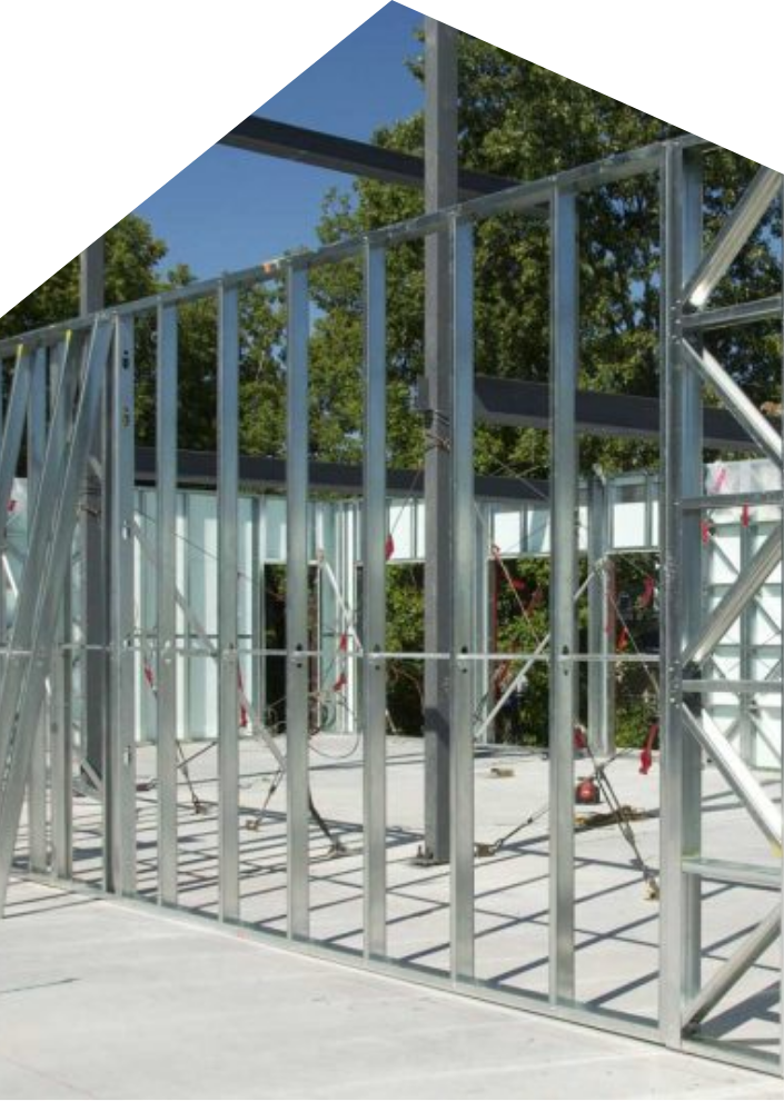 Light steel, more efficient and affordable than wood. Structures ModulMax